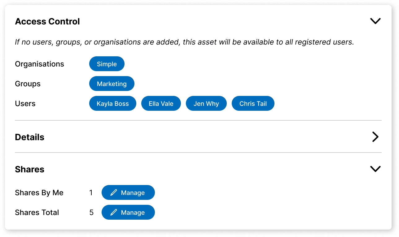 Asset Manager: Asset Shares