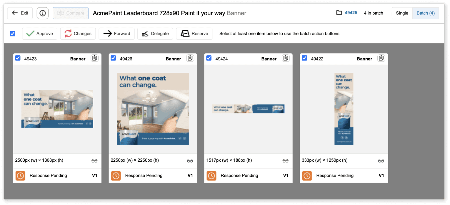 Approval Centre Batch Mode
