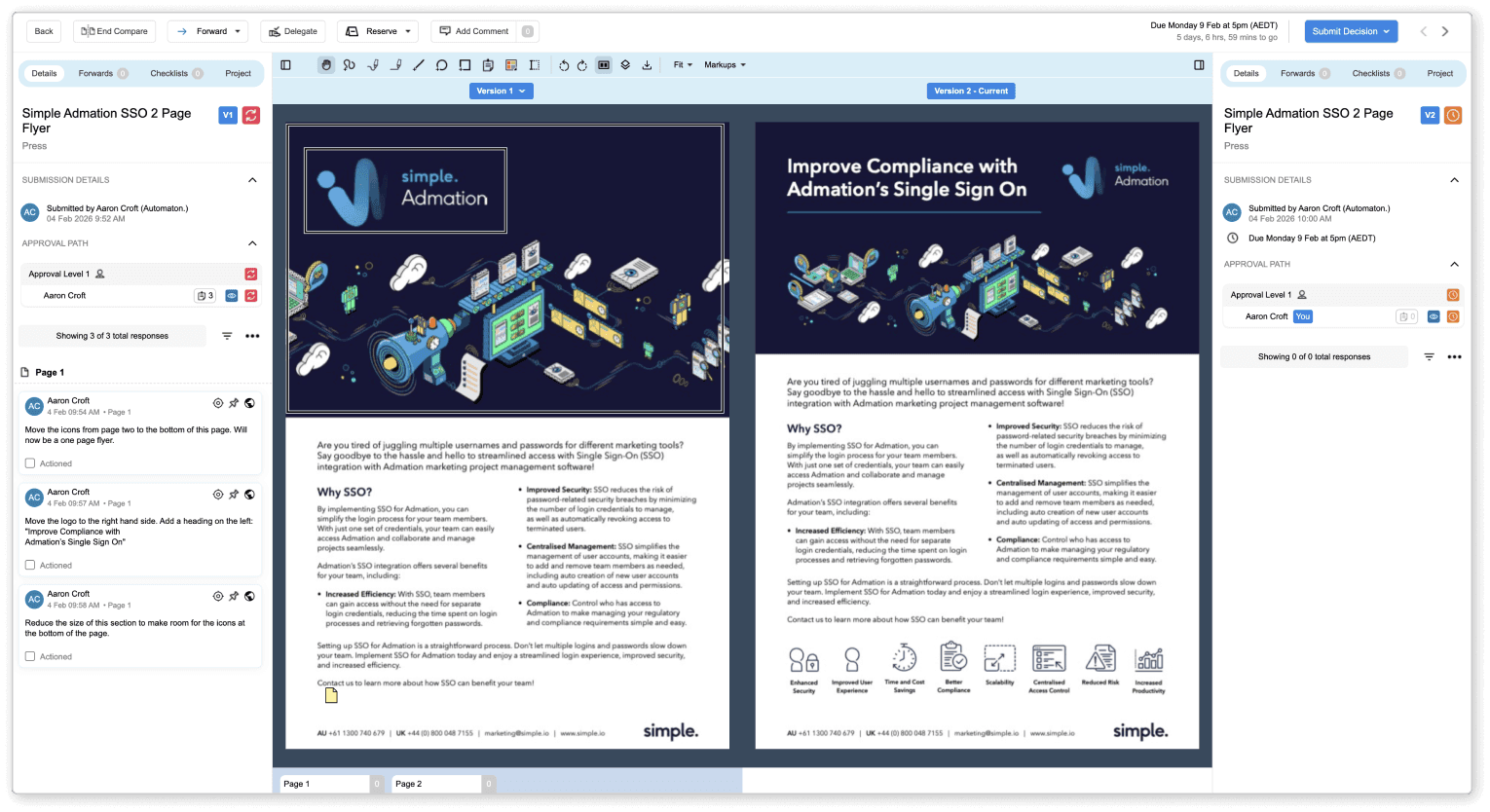 Approval Centre Compare